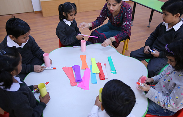 children doing creative activity